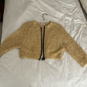 Brunello Cucinelli Monili Zip Up Textured Cardigan Jacket